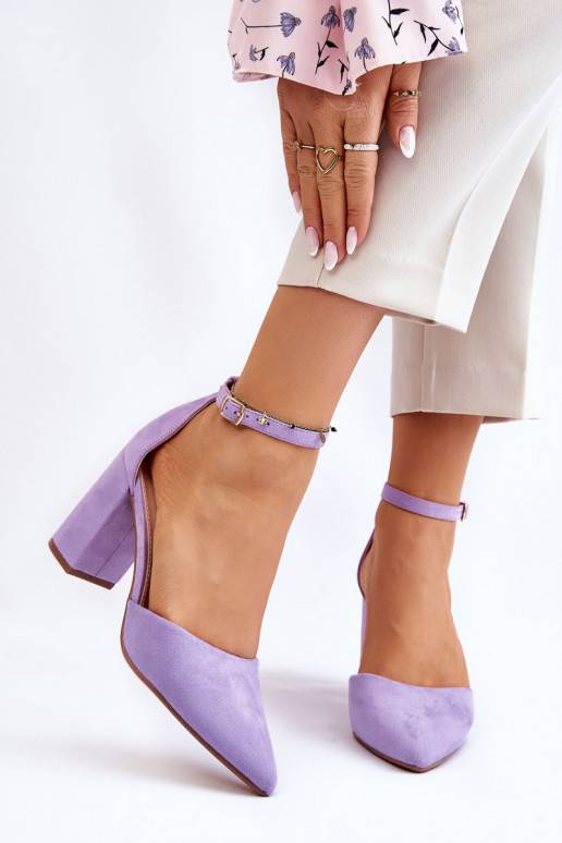  Suede Heel Pumps Violet Lexie