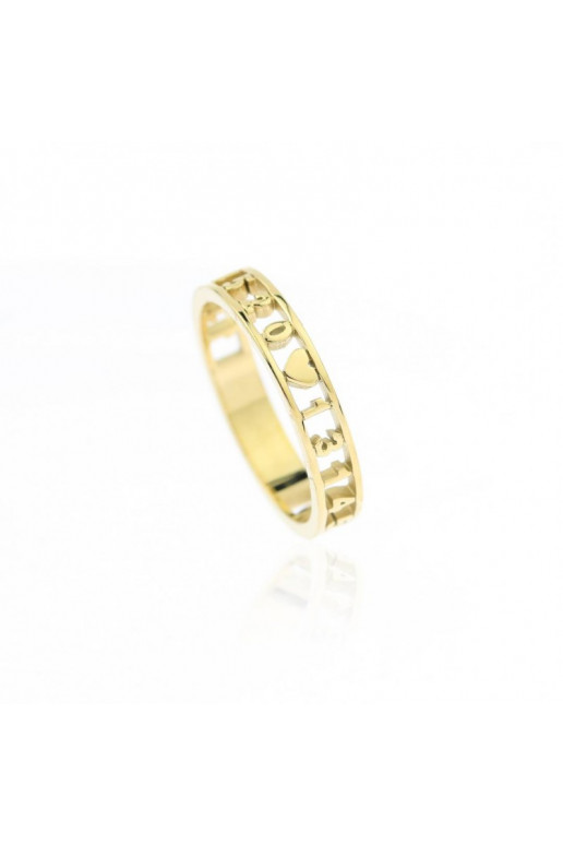 gold color-plated stainless steel ring PST601, Ring size: US7 - EU14