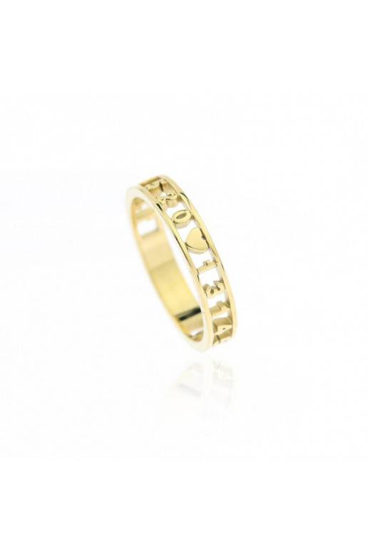 gold color-plated stainless steel ring PST601, Ring size: US6 - EU11