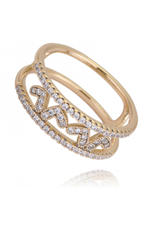 gold color-plated stainless steel ring PST764, Ring size: US8 - EU17