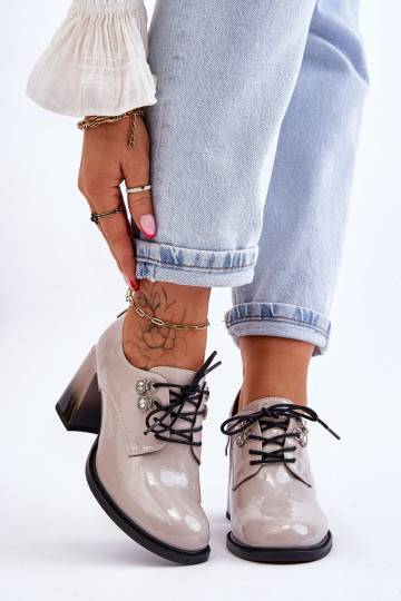 Light grey chunky clearance heels