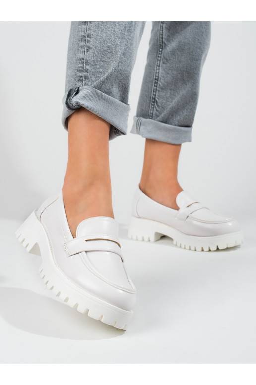 White color  loafersy with platform Shelovet