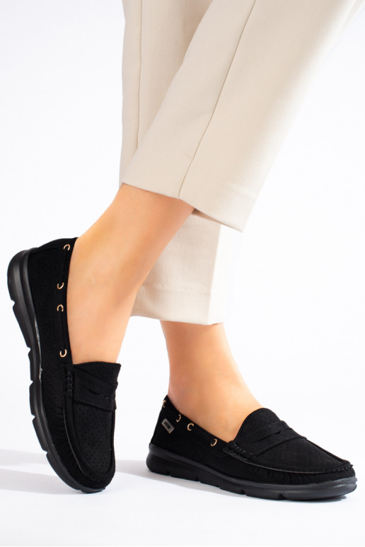 black of suede  Women's moccasins Shelovet