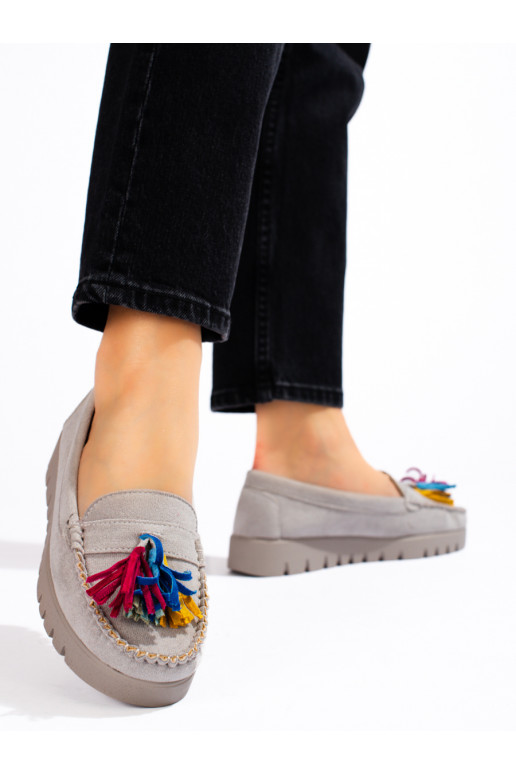 of suede Women's moccasins boho Potocki gray